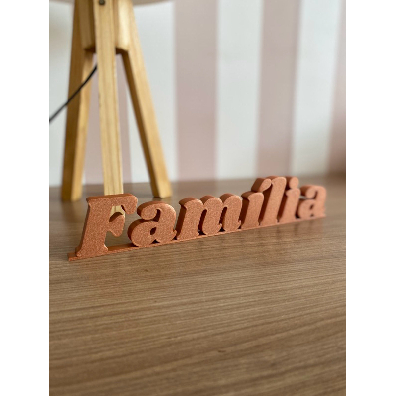 PALAVRA DECORATIVA FAMÍLIA - JESUS IMPRESSO 3D