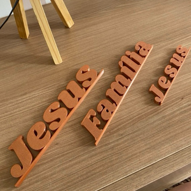 PALAVRA DECORATIVA FAMÍLIA - JESUS IMPRESSO 3D - Imagem 5