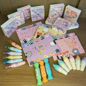 Kit Papelaria Fofa Kawaii com Itens Variados
